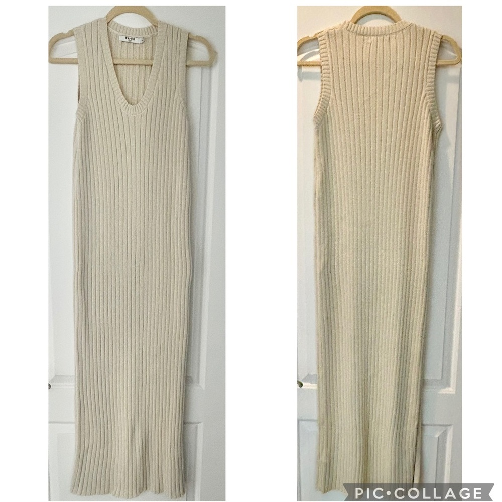Na-kd Ribbed Knit Beige Sweater Tank Dress - Picture 9 of 10